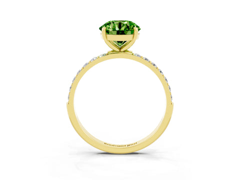 Yellow gold Round Cut Diamond Pavé Band with Six-Prong Setting_3
