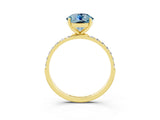 Yellow gold Round Cut Diamond Pavé Band with Six-Prong Setting_3