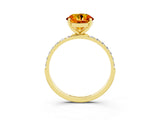 Yellow gold Round Cut Diamond Pavé Band with Six-Prong Setting_3