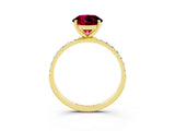 Yellow gold Round Cut Diamond Pavé Band with Six-Prong Setting_3
