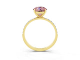 Yellow gold Round Cut Diamond Pavé Band with Six-Prong Setting_3