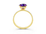 Yellow gold Round Cut Diamond Pavé Band with Six-Prong Setting_3