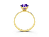Yellow gold Round Cut Diamond Pavé Band with Six-Prong Setting_3
