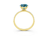 Yellow gold Round Cut Diamond Pavé Band with Six-Prong Setting_3