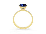 Yellow gold Round Cut Diamond Pavé Band with Six-Prong Setting_3