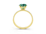 Yellow gold Round Cut Diamond Pavé Band with Six-Prong Setting_3