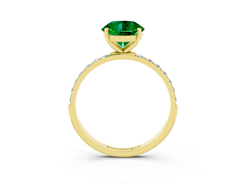 Yellow gold Round Cut Diamond Pavé Band with Six-Prong Setting_3