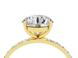 Yellow gold Round Cut Diamond Pavé Band with Six-Prong Setting_4