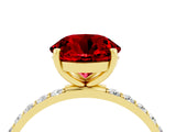 Yellow gold Round Cut Diamond Pavé Band with Six-Prong Setting_4