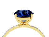 Yellow gold Round Cut Diamond Pavé Band with Six-Prong Setting_4