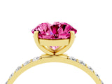 Yellow gold Round Cut Diamond Pavé Band with Six-Prong Setting_4