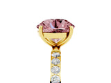 Yellow gold Round Cut Diamond Pavé Band with Six-Prong Setting_5