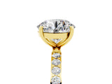Yellow gold Round Cut Diamond Pavé Band with Six-Prong Setting_5