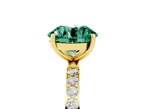 Yellow gold Round Cut Diamond Pavé Band with Six-Prong Setting_5
