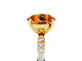 Yellow gold Round Cut Diamond Pavé Band with Six-Prong Setting_5