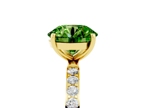 Yellow gold Round Cut Diamond Pavé Band with Six-Prong Setting_5