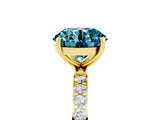 Yellow gold Round Cut Diamond Pavé Band with Six-Prong Setting_5