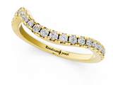 Yellow gold Round Cut Diamond Pavé Curved Band with Shared Prong Setting_5