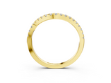 Yellow gold Round Cut Diamond Pavé Curved Band with Shared Prong Setting_7
