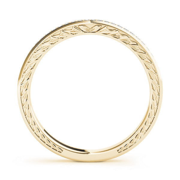 Yellow gold Round Cut Diamond Pavé Eternity Band with Channel Setting 1