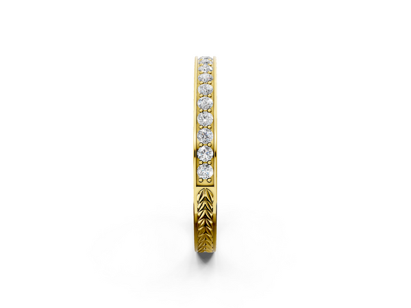 Yellow gold Round Cut Diamond Pavé Eternity Band with Channel Setting