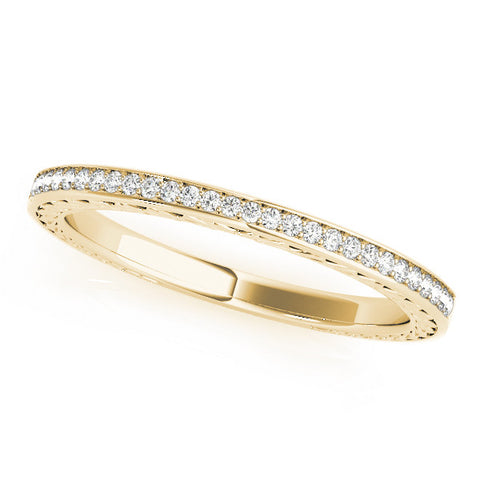 Yellow gold Round Cut Diamond Pavé Eternity Band with Channel Setting