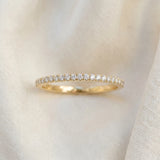 Yellow gold Round Cut Diamond Pavé Eternity Band with Micro Prong Setting_21