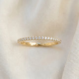 14K Yellow Gold Round Cut Diamond Pavé Eternity Band with Micro Prong Setting