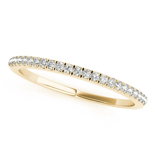14K Yellow Gold Round Cut Diamond Pavé Eternity Band with Micro Prong Setting
