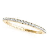 14K Yellow Gold Round Cut Diamond Pavé Eternity Band with Micro Prong Setting