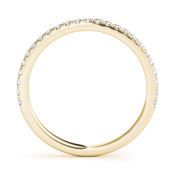 Yellow gold Round Cut Diamond Pavé Eternity Band with Shared Prong Setting 1
