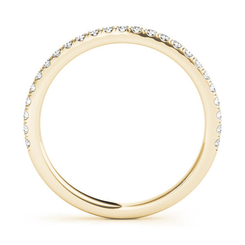 Yellow gold Round Cut Diamond Pavé Eternity Band with Shared Prong Setting 1
