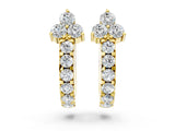 Yellow gold Round Cut Diamond Pavé Huggie Hoop Earrings_4