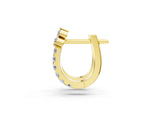 Yellow gold Round Cut Diamond Pavé Huggie Hoop Earrings_5