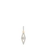 Yellow gold Round Cut Diamond Pavé Marquise Pendant 1