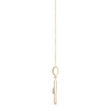 Yellow gold Round Cut Diamond Pavé Marquise Pendant 2