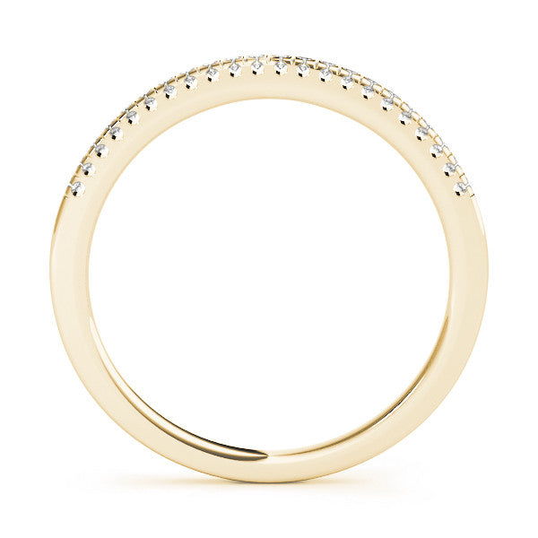 Yellow gold Round Cut Diamond Pavé Set Eternity Band 1