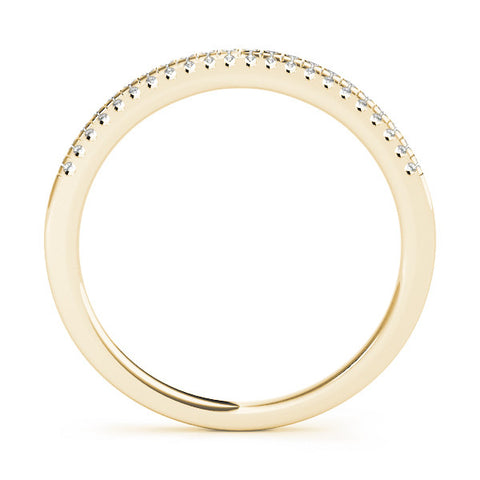 Yellow gold Round Cut Diamond Pavé Set Eternity Band 1