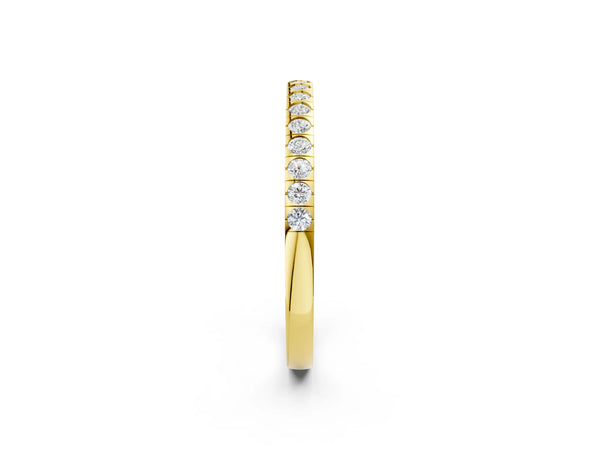 Yellow gold Round Cut Diamond Pavé Set Eternity Band