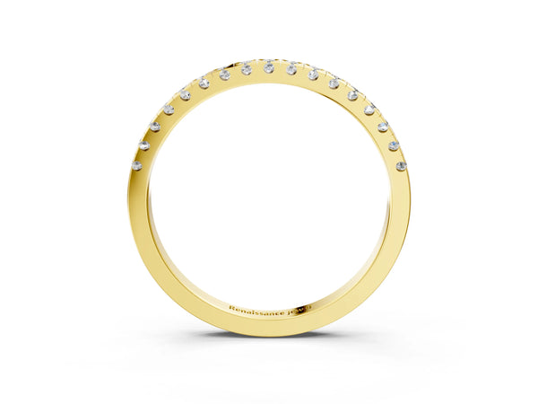 Yellow gold Round Cut Diamond Pavé Set Eternity Band