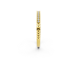Yellow gold Round Cut Diamond Pavé Set Milgrain Edge Eternity Band_24