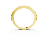 Yellow gold Round Cut Diamond Pavé Set Milgrain Edge Eternity Band_25