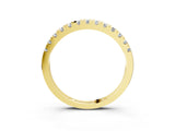 Yellow gold Round Cut Diamond Pavé Set Thin Band_25