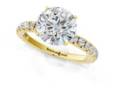 Yellow gold Round Cut Diamond Pavé Solitaire Engagement Ring with Four-Prong Setting_62