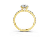Yellow gold Round Cut Diamond Pavé Solitaire Engagement Ring with Four-Prong Setting_64