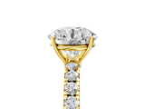 Yellow gold Round Cut Diamond Pavé Solitaire Engagement Ring with Four-Prong Setting_66