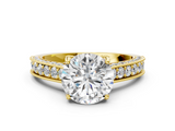 Yellow gold Round Cut Diamond Pave Band with Four-Prong Setting_36