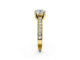 Yellow gold Round Cut Diamond Pave Band with Four-Prong Setting_38