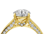Yellow gold Round Cut Diamond Pave Band with Four-Prong Setting_40