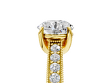 Yellow gold Round Cut Diamond Pave Band with Four-Prong Setting_41